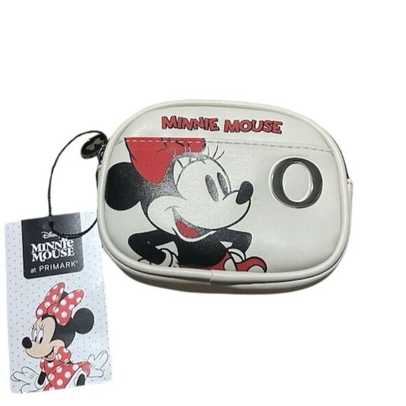 Disney Minnie Mouse Coin Wallet Black Primark Women's Accessory initial O - Picture 1 of 7